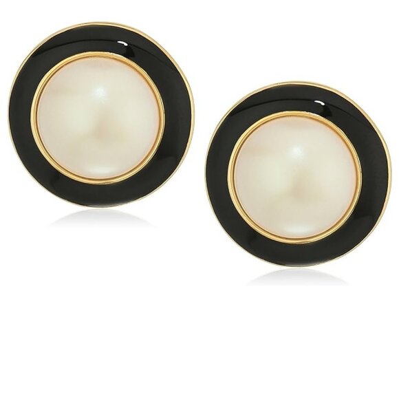 NEW Vintage Carolee Faux Pearl Clip-On Earrings - Picture 2 of 3